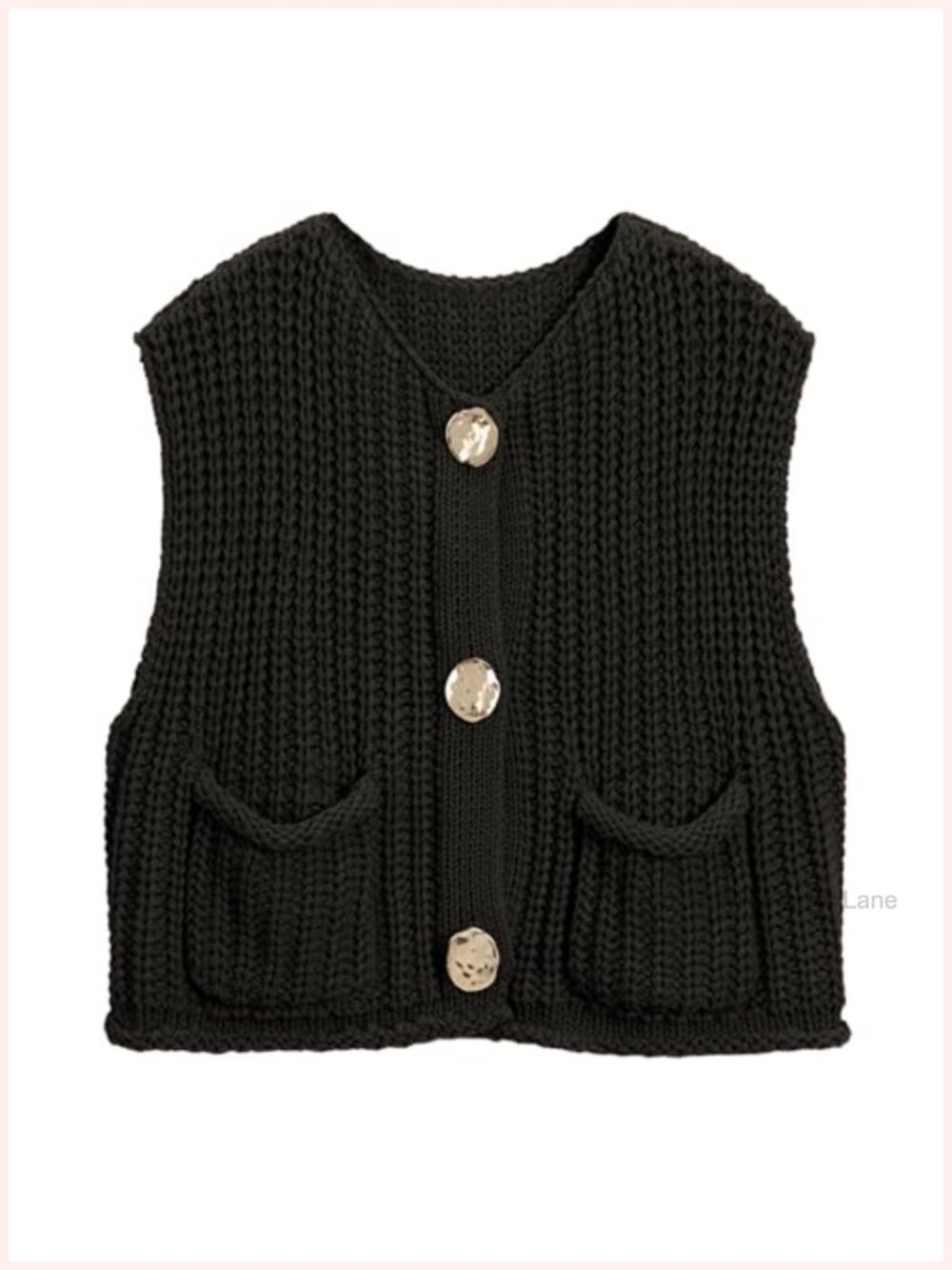 Crochet Sweater Vest Button Down Knit Tops Sleeveless Cardigan